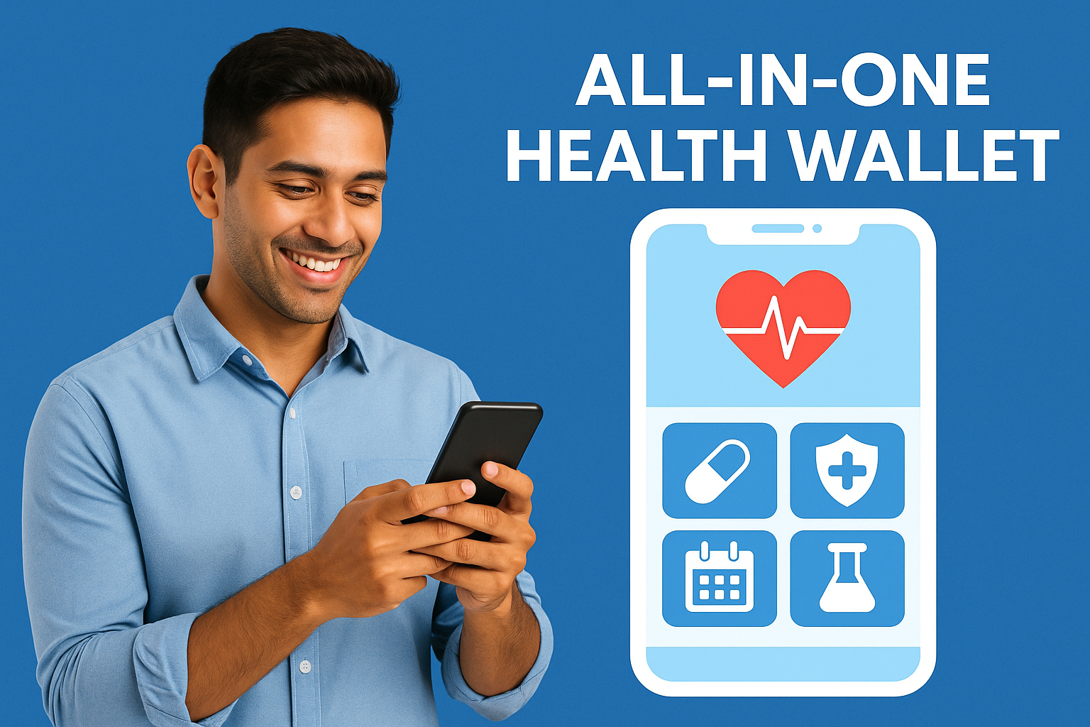 Health wallet hero illustration A